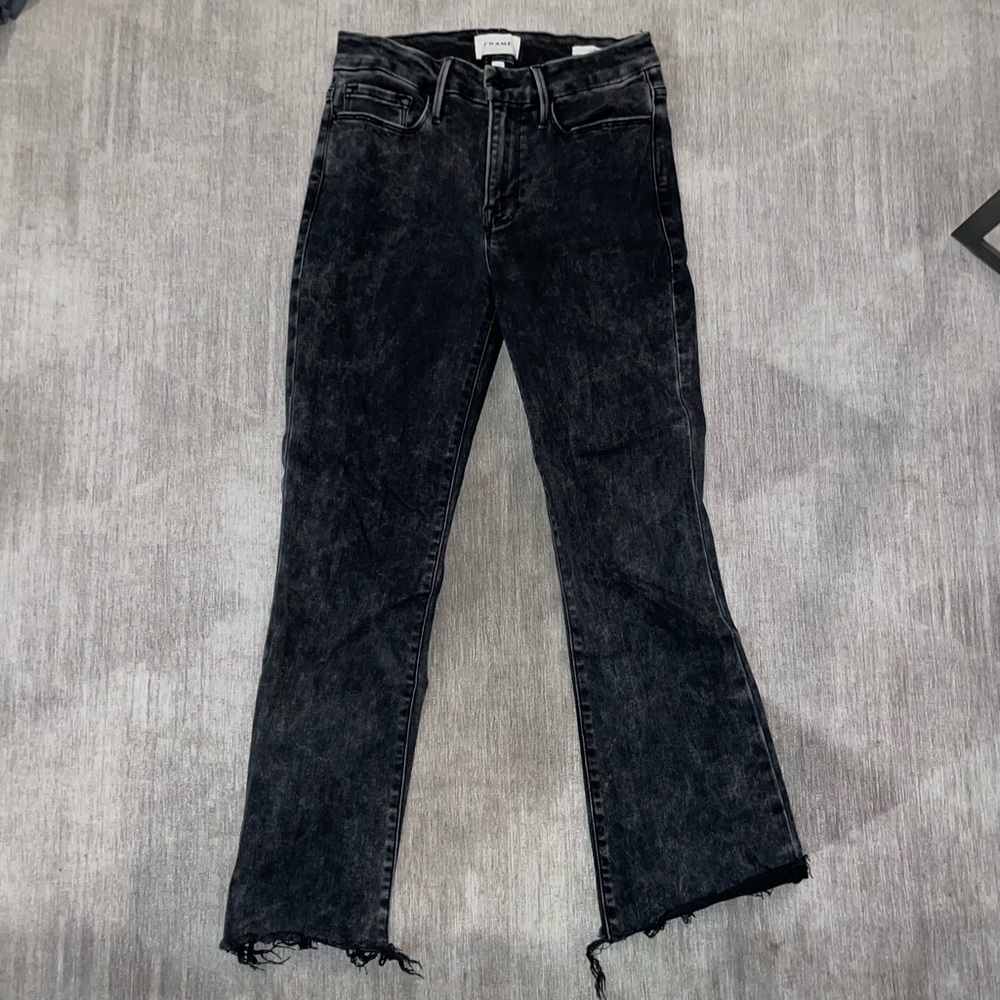 Frame le crop mini boot raw edge